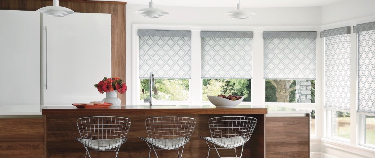 Kitchen with wire metal bar stools